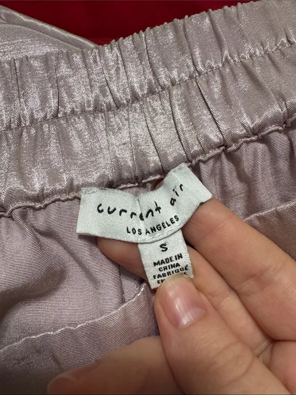 Current Air Satin-Effect Pleated Wide-Leg Pants in Mauve Pink size S - Image 8