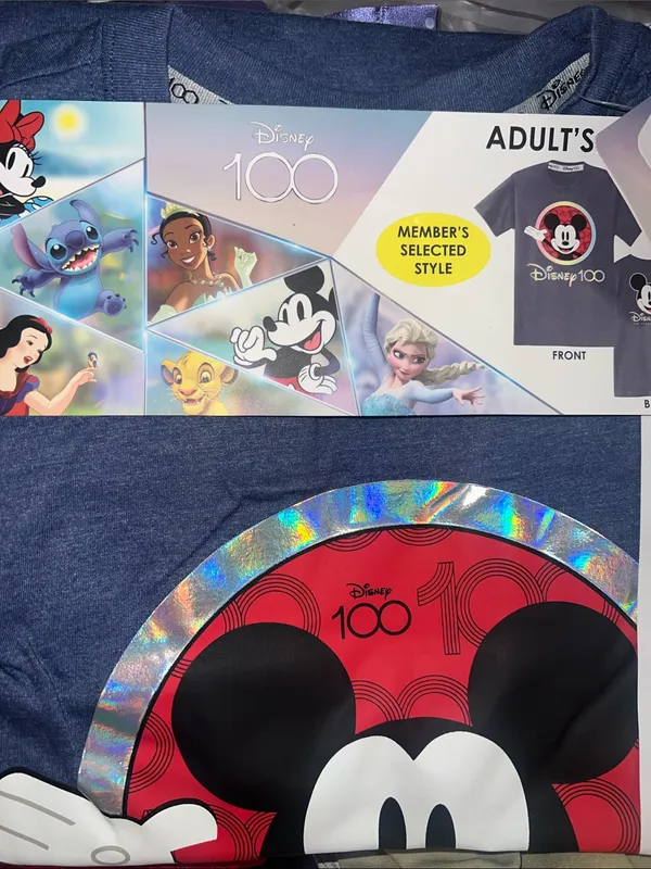 Disney Mickey 100 Graphic Tee - Blue, Red & Black with Holographic Trim - Image 2