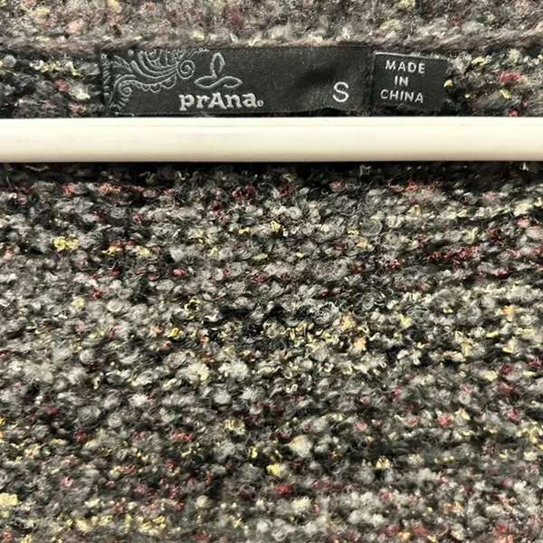 prAna Womens Small Marled Boucle Wool Blend Open Front Longline Cardigan Sweater - Image 3