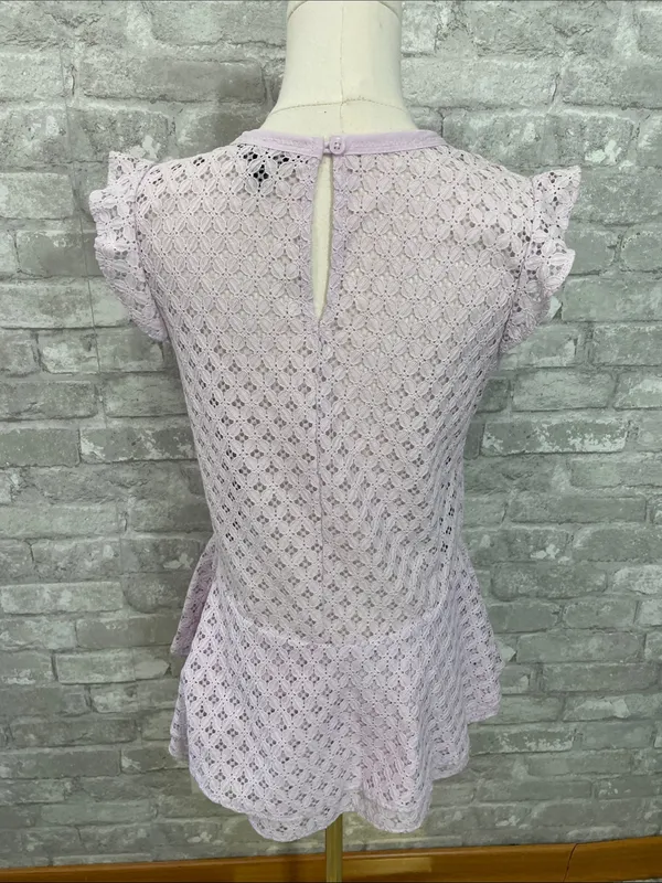 Banana Republic Lavender Lace Peplum Top - Image 3