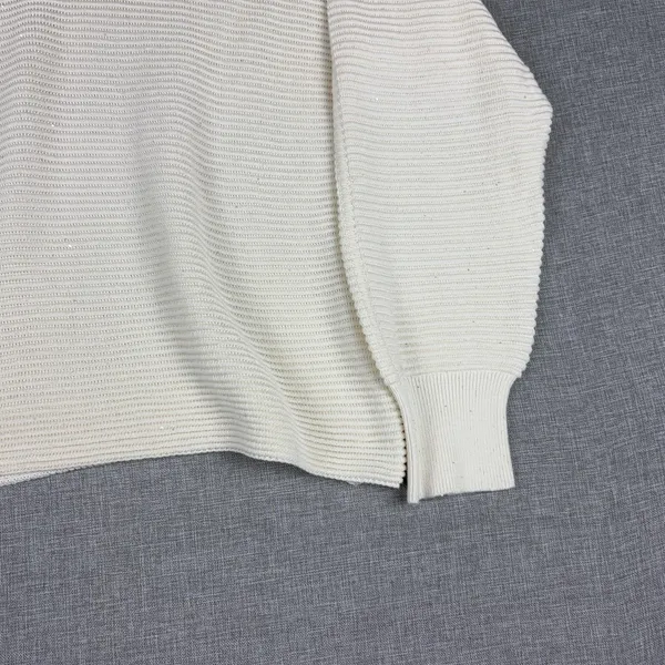 Tommy Bahama Sweater Womens L White Cotton V Neck Dolman Sleeve Knit Pullover - Image 3
