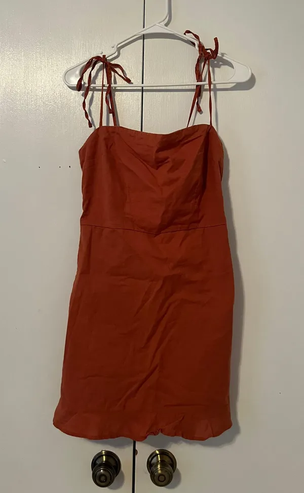 Burnt Orange Mini Dress - Image 3