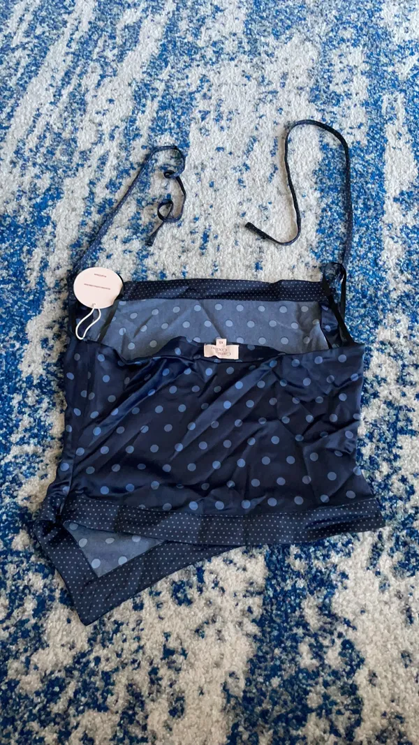 Camila Coelho Pauleta Top in Navy Polka Dot - Image 6