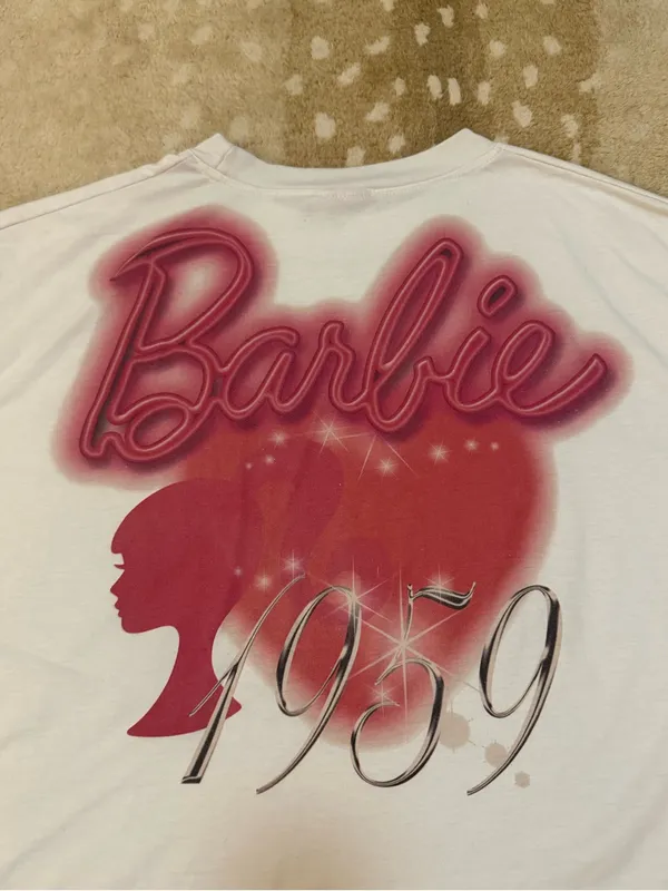 Barbie 1959 Graphic T-Shirt White Oversized Movie Era Short Sleeve Women’s US 18 - Image 8