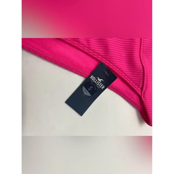 Hollister Hot Pink Ribbed Bikini Bottom Size S - Image 6