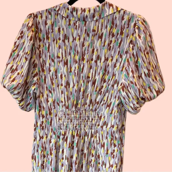 NWT Melloday Puff Sleeve Patterned Dress Size Small - Image 6