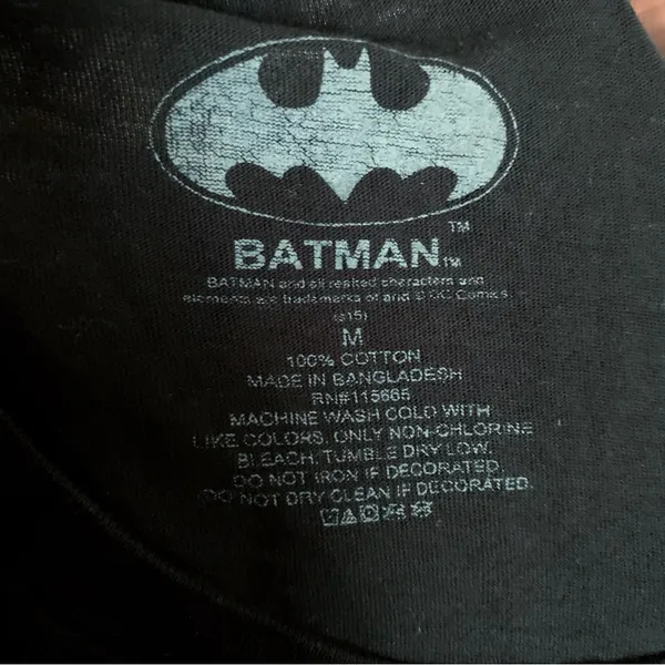 BATMAN DC Comics Black Graphic Tee M - Image 3