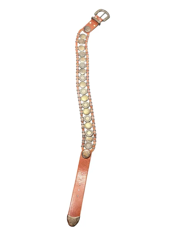 Vintage Western Leather Concho Belt - Image 2