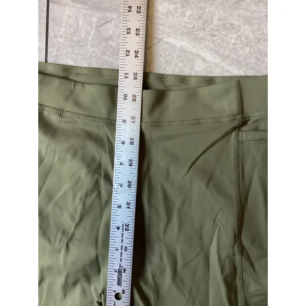 Halara NWOT Women Olive Green High Waisted 7/8 Active Leggings Pockets Size L - Image 5