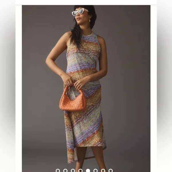 ANTHROPOLOGIE Daily Practice Purple Motiff Treasure Dress size small - Image 7