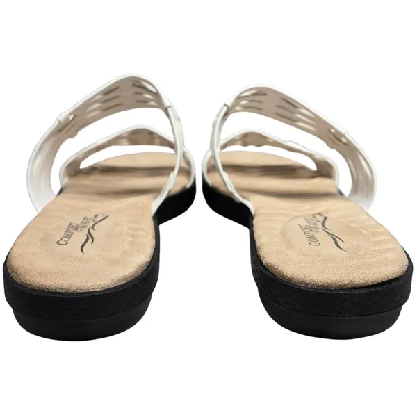 Comfort Wave Easy Street Agata White Woven Strap Slide Sandals‎ Women's Size 8.5 - Image 6