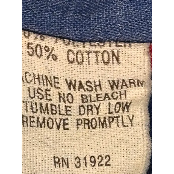 Vintage 70s Hot Air Balloon Smock Vest Blue Chambray Rainbow‎ Snap Front Top - Image 9