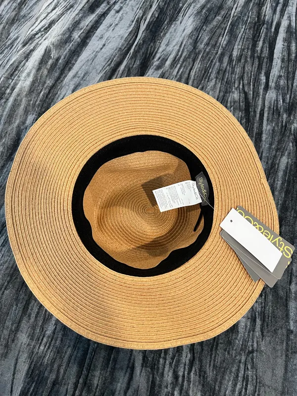 Stylish Tan Straw Hat by Style Co - Image 2