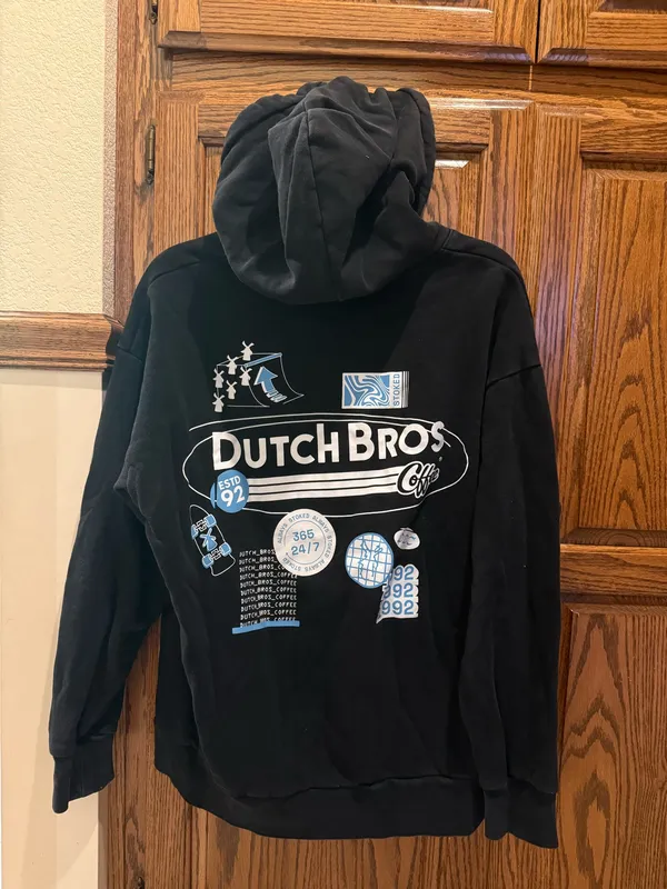 Dutch Bros Hoodie Black Size L - Image 2