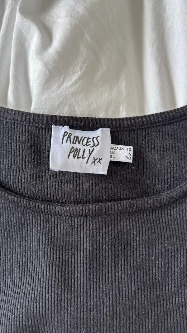 Princess Polly Black Ribbed Mini Dress - Image 3