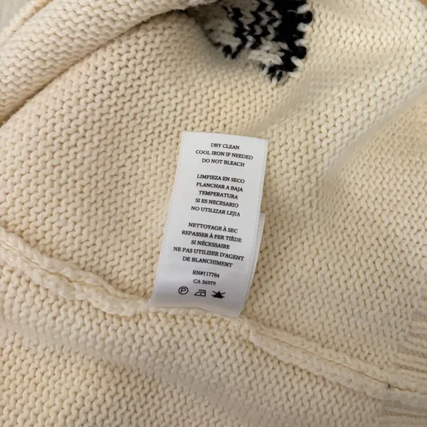 RAILS Perci Animal Star Sweater Ivory Black Camel Cotton Blend Knit X-Small - Image 14