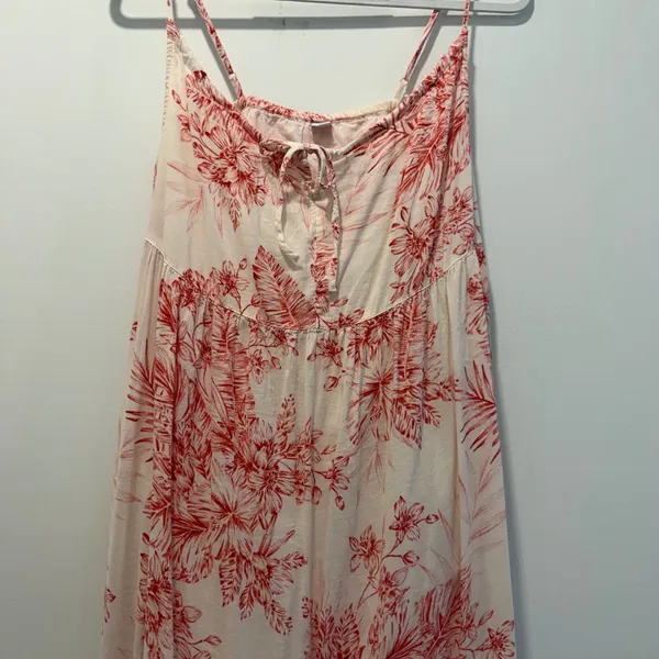 Old Navy Women's Small Floral Tropical Print Spaghetti Strap Midi Dress Pink - Image 4