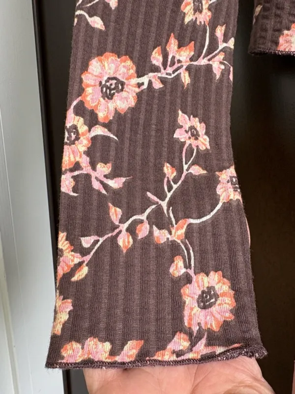 Like New Free People Tilly Brown Floral Crop Top Size XS Retail $78.00 - Image 6
