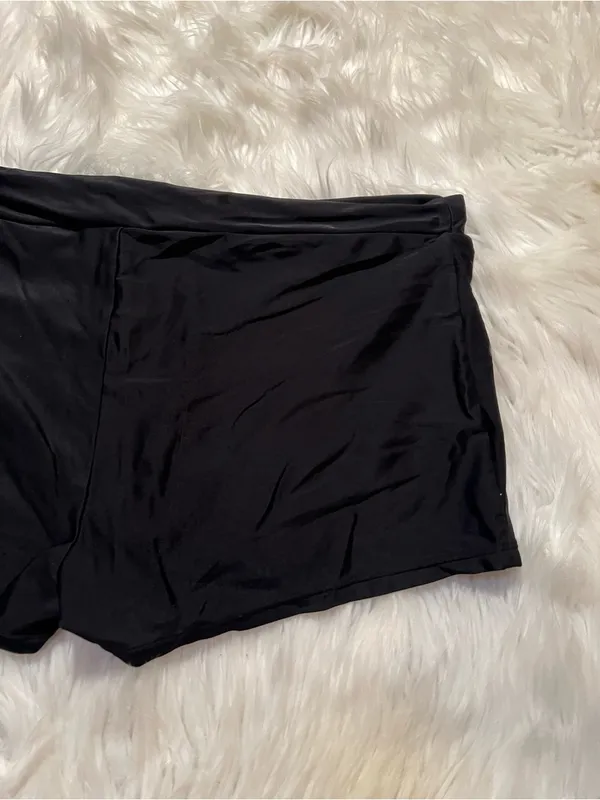 Women's Size XL Swim Shorts Black High Rise 2" Inseam Vintage Bad Elastic - Image 8