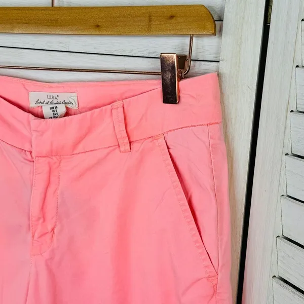 H&M Twill Cuffed Chino‎ Bermuda Shorts Neon Coral Size 6 Stretch - Image 3