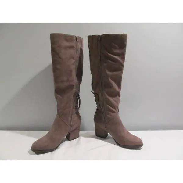 Journee Collection Women’s Leeda Knee‑High Boots Grey 10M - Image 6