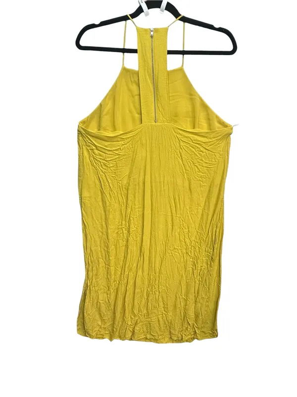 Forever 21 Contemporary Mustard Yellow Racerback Side Slit Mini Dress Size L - Image 4