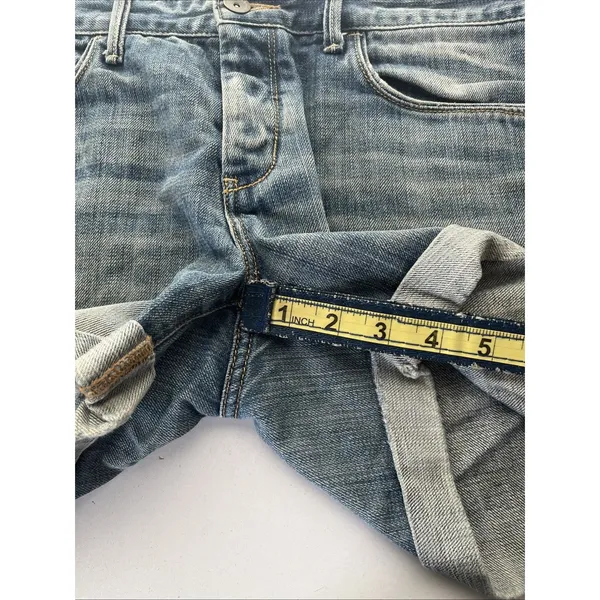 Abercrombie & Fitch Button Fly Cuffed Denim Shorts Size 6 - Image 9