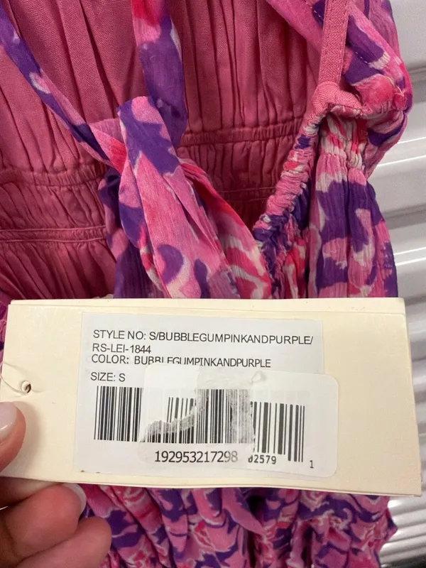 Rococo Sand Lei 1844 Short Dress Bubblegum Pink Purple Womens Size Small - Image 7