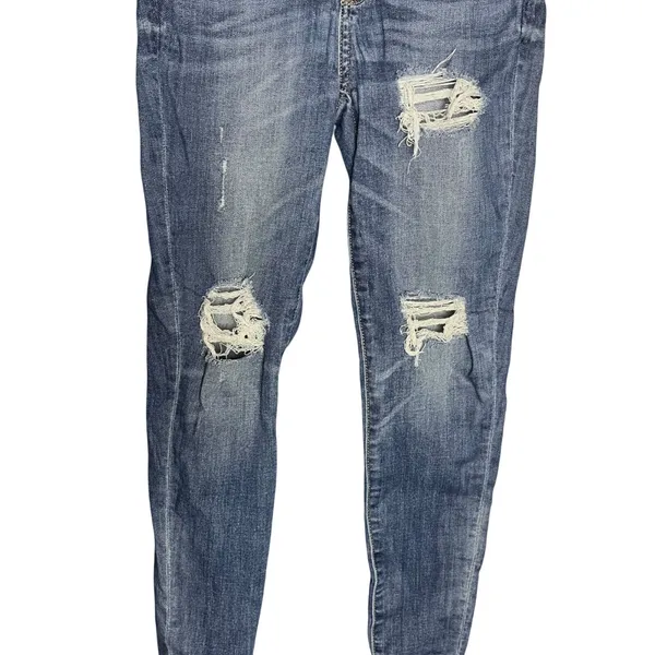 American Eagle AE Denim Jeans Distressed Ripped‎ High Waisted Women's 2 Short - Image 2