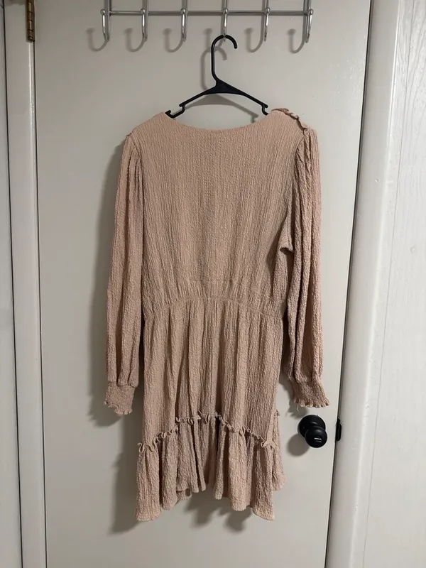 Brown Ruffled Dress Size M - Image 2