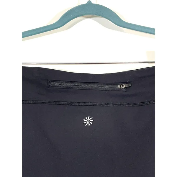 Athleta Women's Contender 2 in 1 Black Short & Skirt Size M Black Zip Pocket - Image 9
