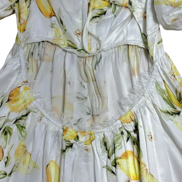 For Love & Lemons Serafina Yellow Lemons Mini Dress Womens S - Image 8