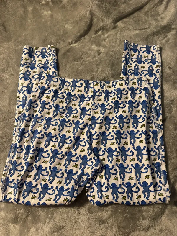 Roller Rabbit Pajamas Monkey Blue long sleeve set small - Image 2
