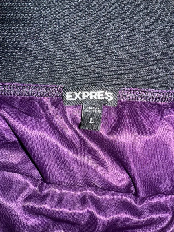 Express Purple Ruffle Mini Skirt Size L Polyester & Spandex - Image 4