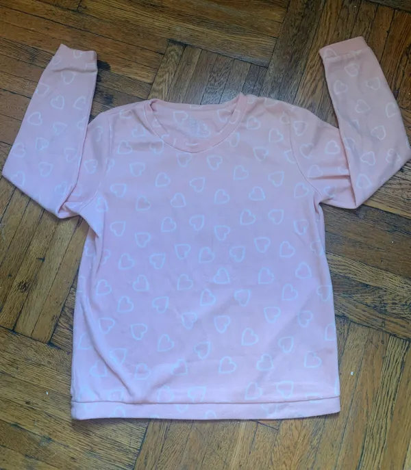 Primark Blush pink heart fleece pajama top - Image 2