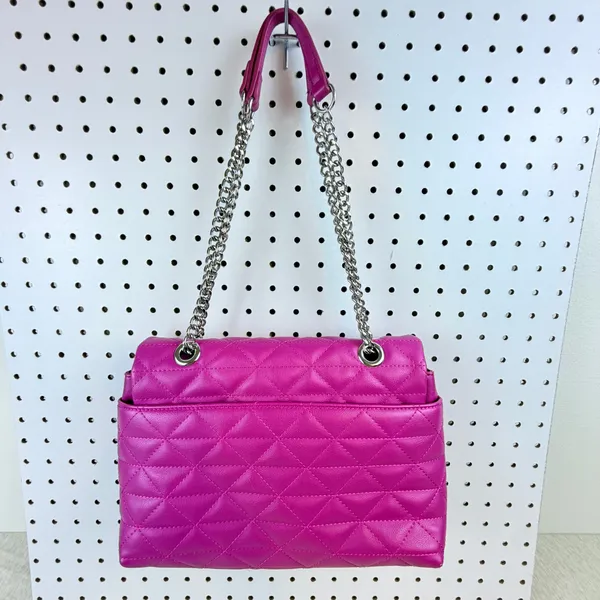 INC International Concepts Hot Pink Quilted Chain Shoulder Bag - Image 2