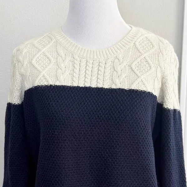 Madewell Color Block Cable Knit sweater size Medium - Image 3