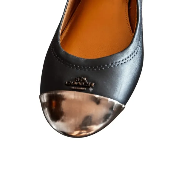 Coach Flats‎ Women's Black Mirror Metallic Chelsea Cap Toe Classic Sophisticated - Image 8