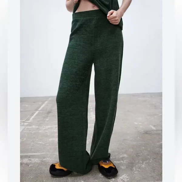 Zara Wide Leg Green Pants(Size Small) - Image 8