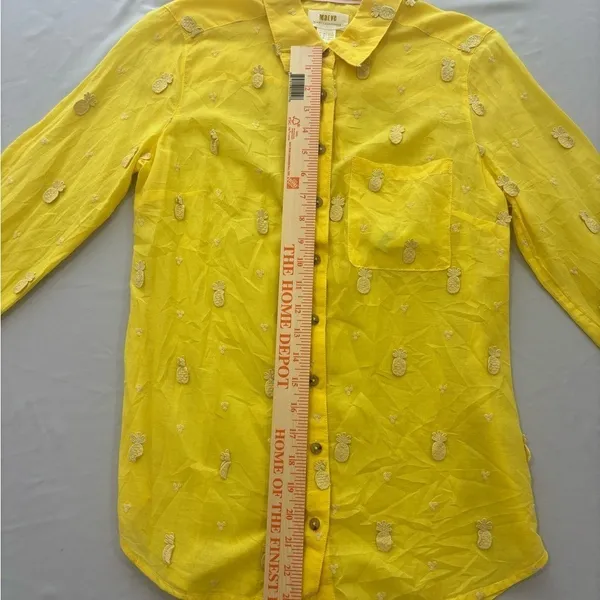 Anthropologie Maeve Yellow Embroidered Shirt‎ - Image 5