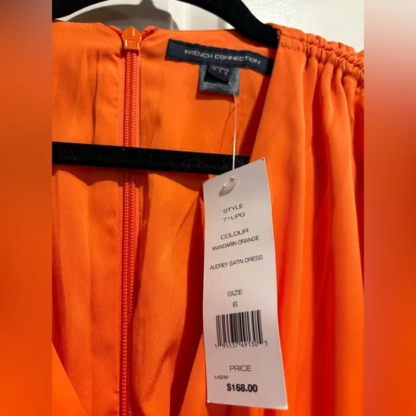 French Connection Audrey satin maxi dress orange 6 new nwt wedding guest - Image 5