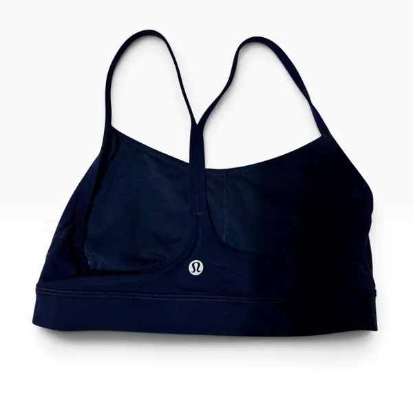 Lululemon Flow Y Nulu Navy blue sports bra Athleisure Racerback Yoga size 6 - Image 6