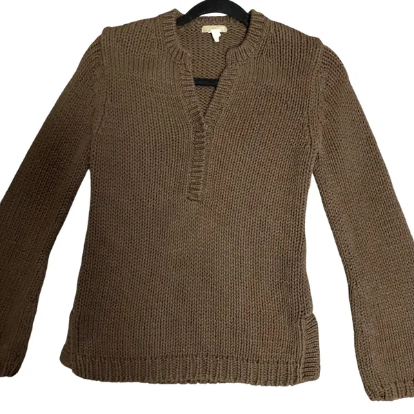 J.Crew Y2K Women's Heavyweight Knit Brown Sweater Size Small - Image 2
