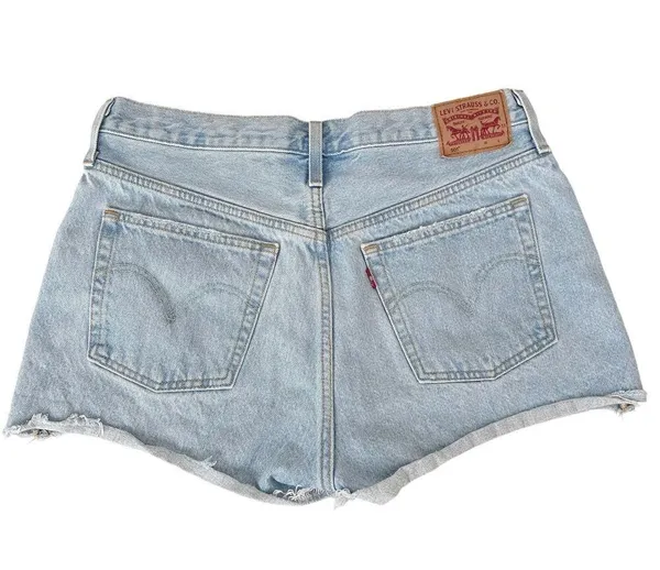 Levi's 501 Distressed Cut Off Jean Shorts Sz 31 - Image 5