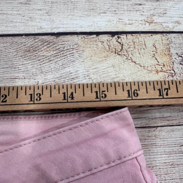 APNY New York Womens Pink Wide Leg Jeans High Rise Raw Hem Size 12 Stretch Denim - Image 7