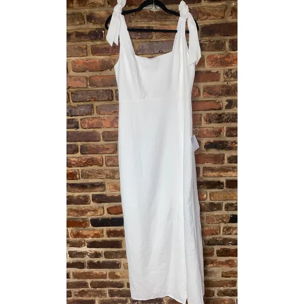 NWT Lulus Your Sweetie White Tie-Strap Column Maxi Dress Women's Size Large - Image 3