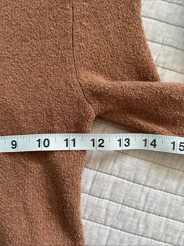 Aerie tan textured open back sweater long sleeve crop top XS cotton - Image 8