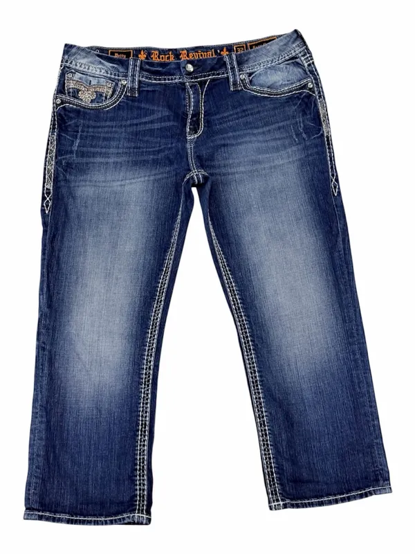 Rock Revival Betty cropped denim capri jeans size 32 - Image 4