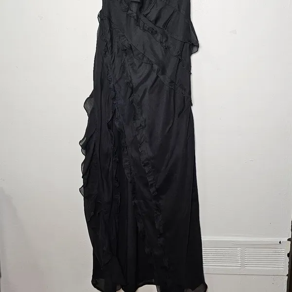 Abercrombie & Fitch Draped Ruffle Maxi Dress /Black / Size XS - 159-299-0020-900 - Image 2