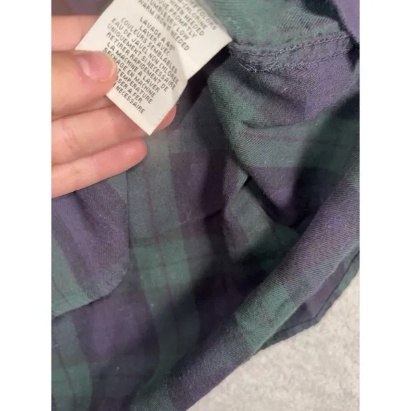womens ralph lauren denim & supply navy green‎ plaid xl shirt Button Up Blouse - Image 4
